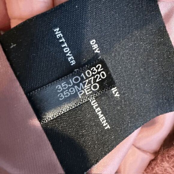 Cole Haan Wool Alpaca Blend Plush Coat Asymmetrical Button Pink Peony Size 8 - Picture 9 of 13